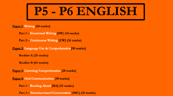 P5 - P6 ENGLISH